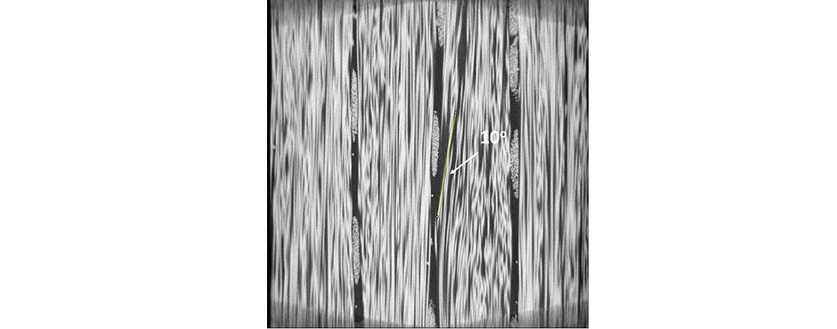 Undulation quantification in typical UD0 fabrics